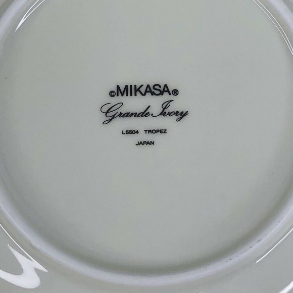 5 Mikasa Grande Ivory Tropez Rim Soup Bowls L5504 Japan 8 1/2” VTG Gray Floral - Picture 4 of 12